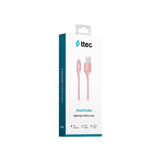Ttec AlumiCable iPh. Şarj Kablosu Roze Şarj Kabloları